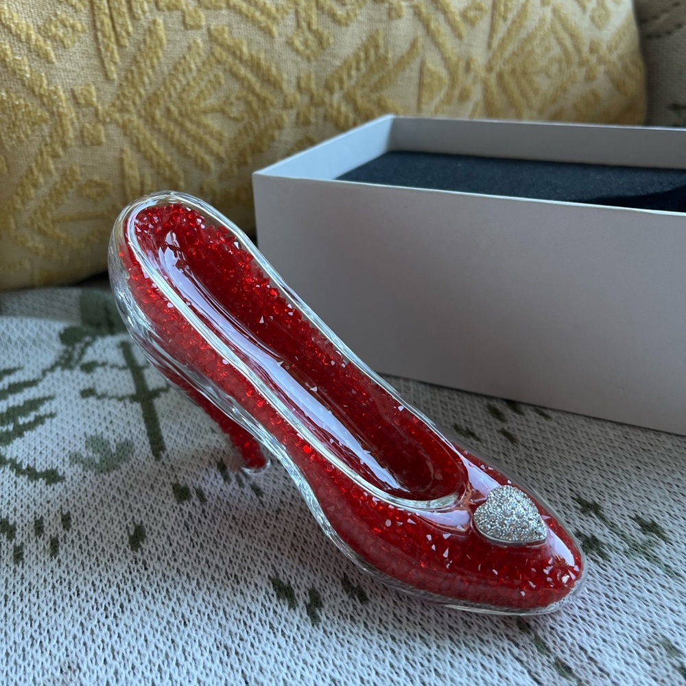 Disney Parks Arribas Brothers Cinderella Glass Slipper With Pave Heart 5"